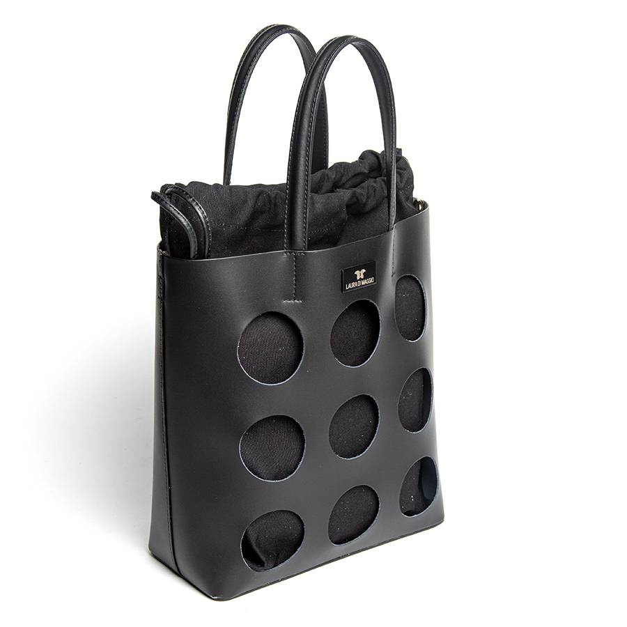 Laura Di Maggio NOAH TOTE – Borsa in pelle elegant traforata nera Online