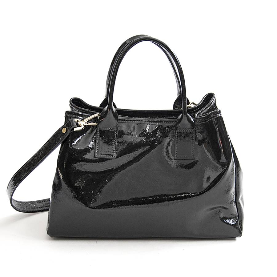 Laura Di Maggio MILANO VERNICE – borsa in pelle verniciata nera In Saldo