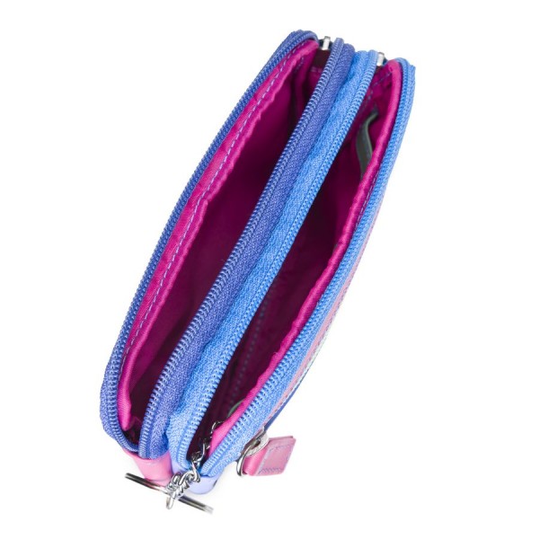 Mywalit Portafoglio/Astuccio in Pelle con doppia Zip Viola Fino Al -60%