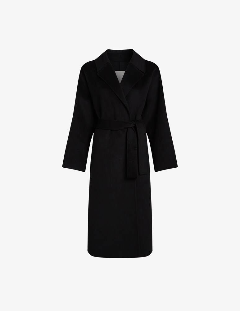 Calvin Klein Cappotto vestaglia lungo con cintura in lana In Vendita