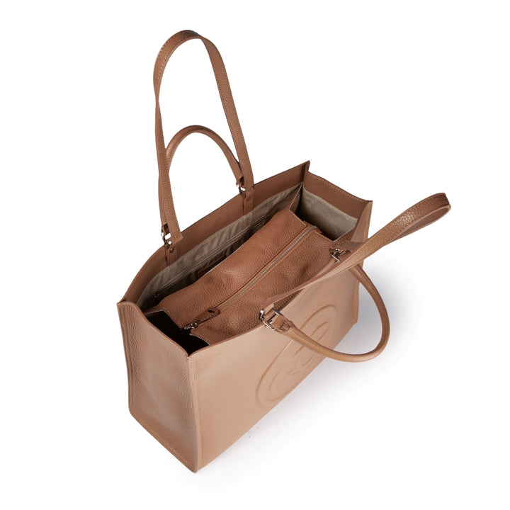 Roberta Gandolfi Roberta Pelle Large Borsa a mano in pelle con doppi spallacci per essere portata a spalla e tramezza Soddisfazione Garantita