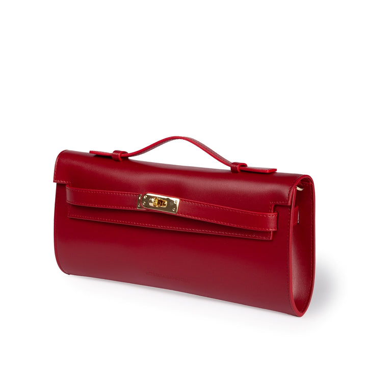 Roberta Gandolfi Jade cluch borsa in pelle con chiusura manico retrattile e tracolla staccabile e regolabile Offerta
