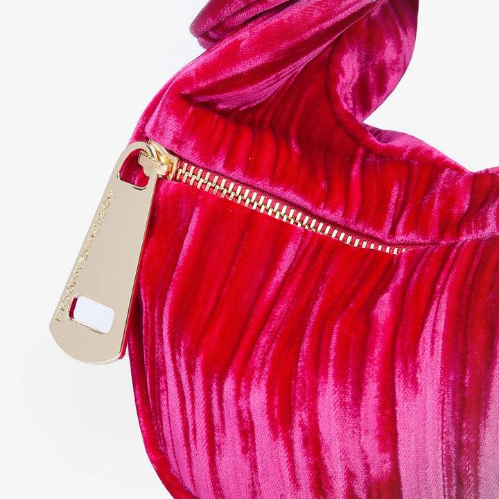Roberta Gandolfi Bunny Velvet borsa a mano con tracolla staccabile in velluto plissè Vendite Flash