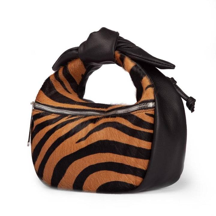 Roberta Gandolfi Bunny Pony mini bag in pony stampa animalier e finiture in pelle di vitello con tracolla staccabile Sottocosto