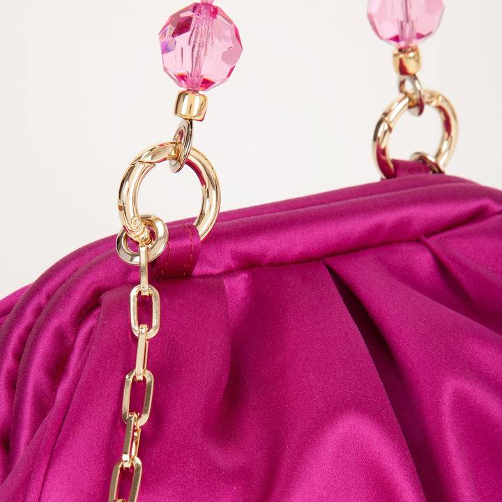 Roberta Gandolfi Sirenetta Puffy mini bag in raso di seta e manico gioiello Saldi Di Fabbrica