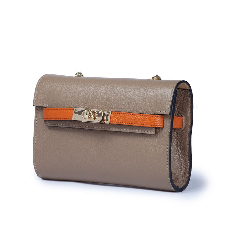 Roberta Gandolfi Chiara tracollina crossbody con chiusura girello e tracolla in catena Nuovo