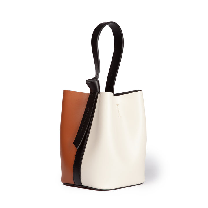 Roberta Gandolfi Cinzia Bucket small in pelle bicolor con tracolla staccabile Spedizione Gratuita