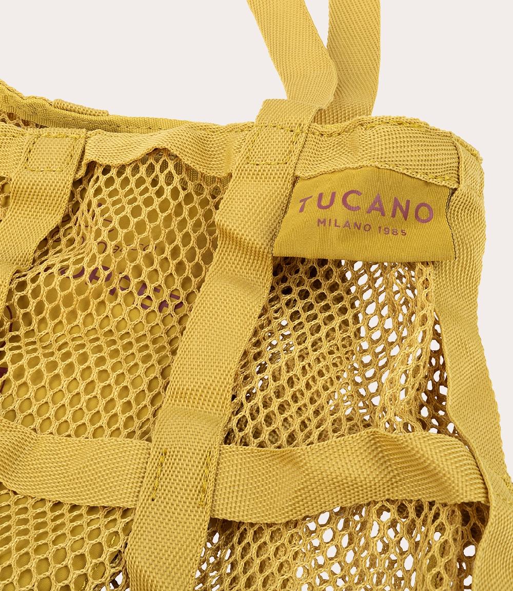 Tucano Borsa shopper pieghevole in rete ottenuta dalla plastica riciclata Nuovo