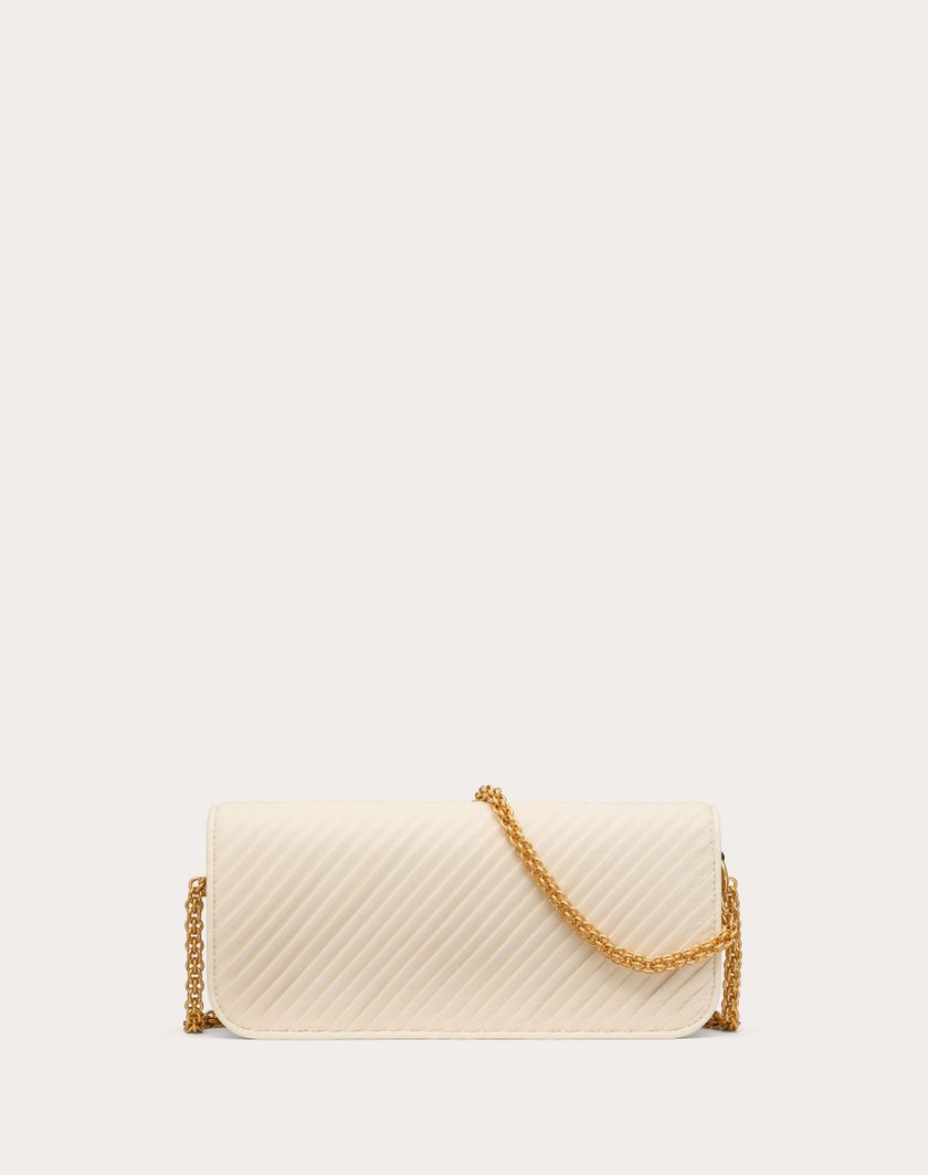 Valentino Handbags Borsa A Spalla Valentino Garavani Locò In Nappa Plissettata per Donna in Avorio | Valentino IT Saldi Di Fabbrica