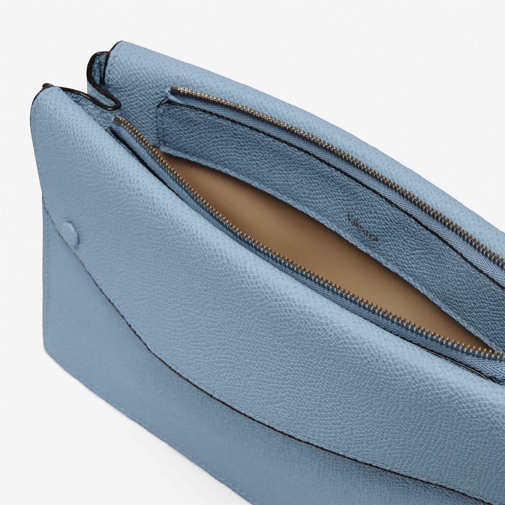 Valextra Borsa a tracolla da Uomo in Pelle Azzurra | Valextra Pocket Convenienza