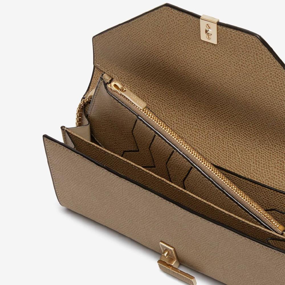Valextra Portafoglio Iside continental | Pelle di vitello Millepunte | Marrone Tortora | Valextra Outlet