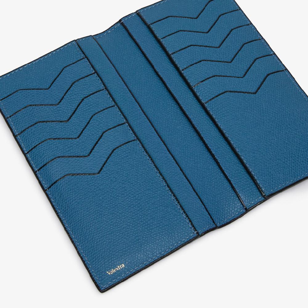 Valextra Portafoglio verticale bifold in Pelle Blu Cobalto | Valextra Hotsell