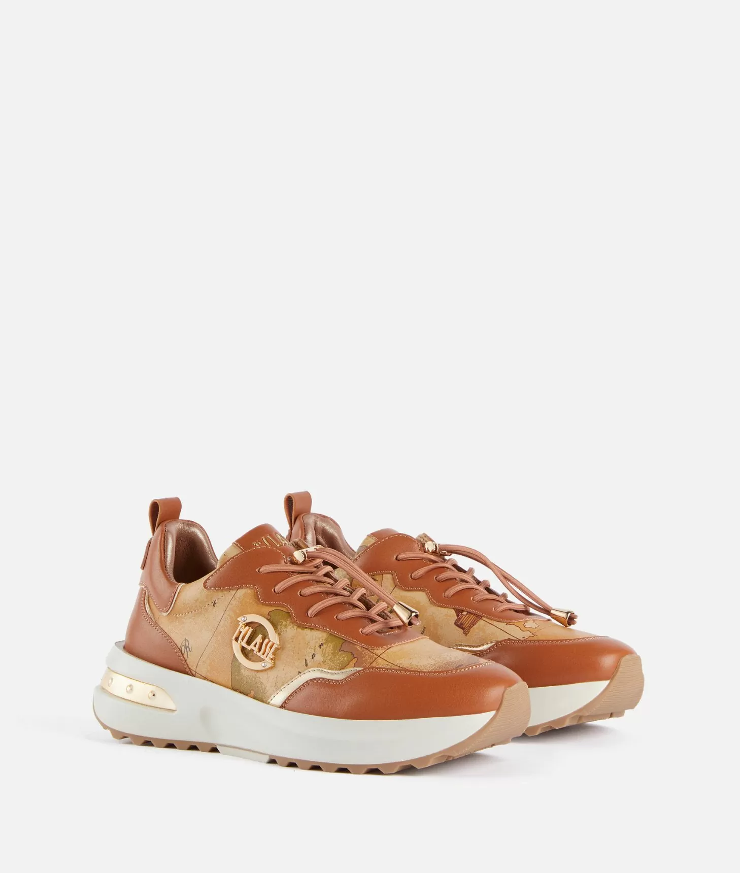 Alviero martini 1a classe Geo Road Marrakech sneakers in eco nappa Castagna Saldi Di Fabbrica