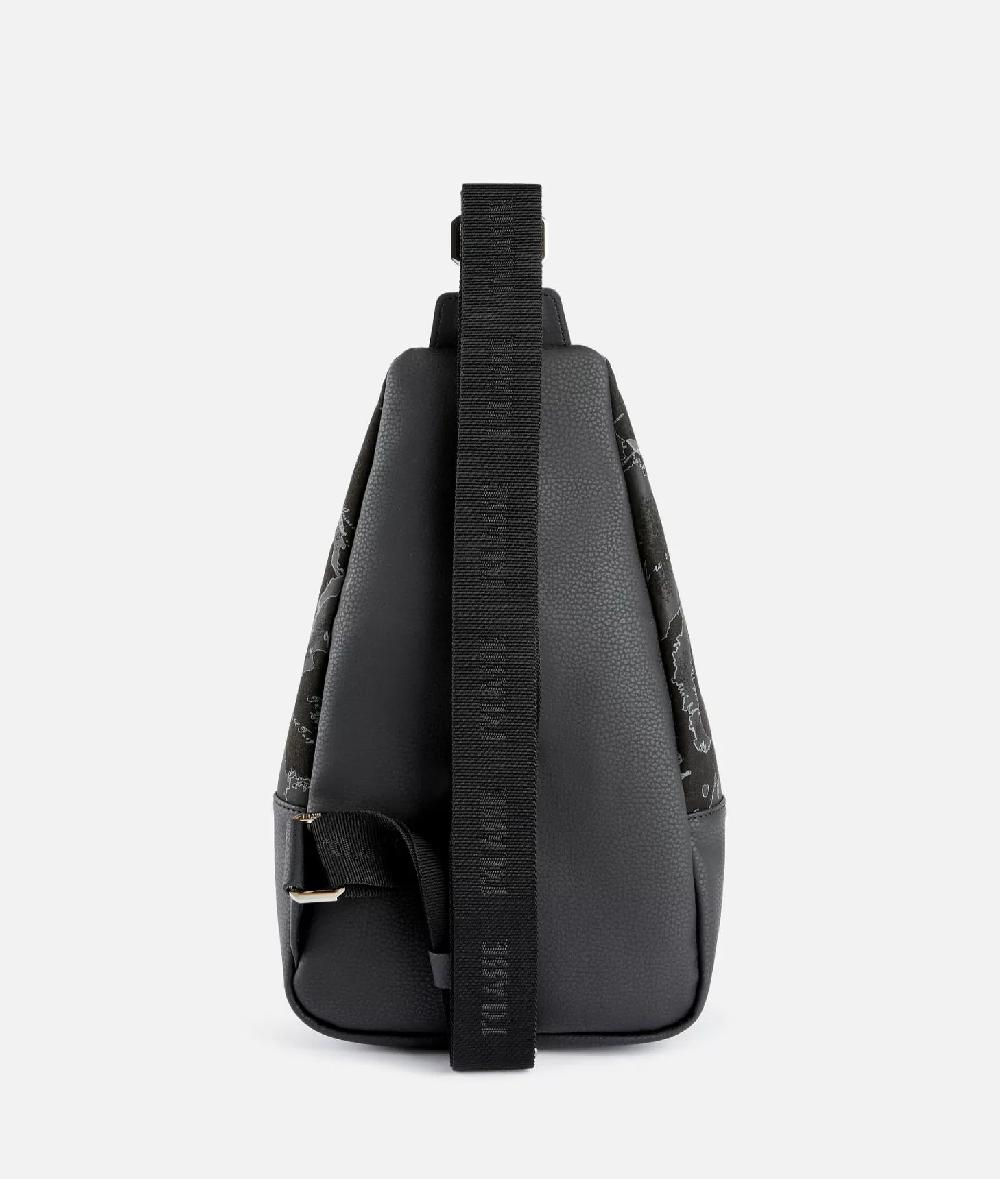 Alviero martini 1a classe Zaino monospalla in tessuto effetto nabuk Geo Night Nero Online